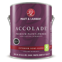 Pratt & Lambert Accolade Z4100 0000Z4181-16 Paint and Primer, Semi-Gloss, Pastel Base, 120 oz