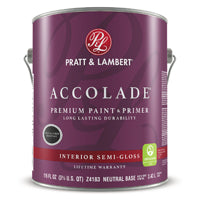 Pratt & Lambert Accolade Z4100 0000Z4183-16 Paint and Primer, Semi-Gloss, Neutral Base, 116 oz