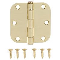 ProSource LR-701-PS Door Hinge, Steel, Polished Brass, Loose Pin, 180 deg Range of Motion, Screw Mounting