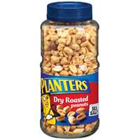 PLANTERS 422470 Peanut, Dry Roasted Flavor, 16 oz Jar