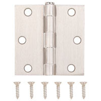 ProSource LR-708-PS Square Corner Door Hinge, Steel, Satin Nickel, Loose Pin, 180 deg Range of Motion