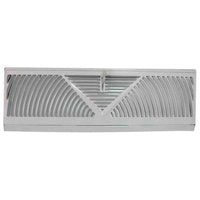 ProSource BB-15W Baseboard Register, 15 in L, 4-1/2 in W, 60 deg Air Deflection, Steel, White