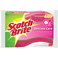 Scotch-Brite DD-3 Scrub Sponge, 4.4 in L, 2.6 in W, 0.8 in Thick, Cellulose, Pink