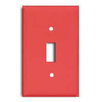 Eaton Wiring Devices 5134RD-BOX Wallplate, 4-1/2 in L, 2-3/4 in W, 1 -Gang, Nylon, Red, High-Gloss