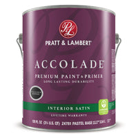 Pratt & Lambert Accolade Z4700 0000Z4781-16 Paint and Primer, Satin, Pastel Base, 120 oz