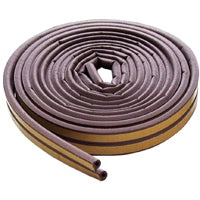 M-D 63602 Weatherstrip Tape, 11/32 in W, 17 ft L, EPDM Rubber, Brown