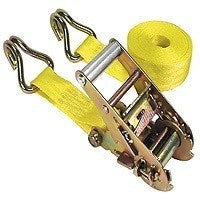 KEEPER 89519 Tie-Down, 1-3/4 in W, 15 ft L, Yellow, 1666 lb Working Load, Double J-Hook End