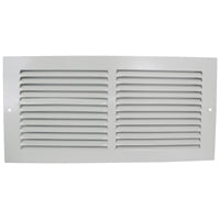 ProSource BBRA14X6 Baseboard Register, 15-3/4 in L, 7-3/4 in W, 50 deg Air Deflection, Steel, White