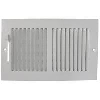 ProSource BB10X6W Baseboard Register, 11-3/4 in L, 7-3/4 in W, 50 deg Air Deflection, Steel, White