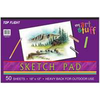 TOP FLIGHT 4807304 Sketch Pad, Drawing Sheet, 18 in L x 12 in W Sheet, 50-Sheet