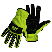 Cat CAT012250M High-Visibility Utility Gloves, Men's, M, Open Cuff, Spandex, Green