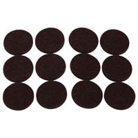 ProSource FE-50220-PS Furniture Pad, Felt Cloth, Brown, 7/8 in Dia, 5/64 in Thick, Round