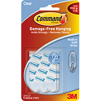 Command 17021CLR Refill Strip, 5/8 in W, 1-3/4 in L, Clear, 2 lb