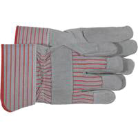 BOSS 4092 Driver Gloves, Men's, L, Wing Thumb, Rubberized Safety Cuff, Gray/Red