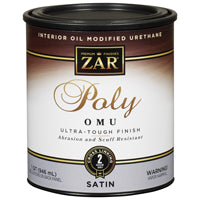 ZAR 36212 Polyurethane Paint, Liquid, Milky Clear, 1 qt, Can