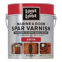 Last n Last 94101 Marine and Door Spar Varnish, Satin, Amber, Liquid, 1 gal