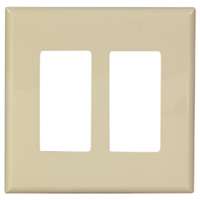 Eaton Cooper Wiring PJ PJS262V Wallplate, 4.87 in L, 4.94 in W, 2 -Gang, Polycarbonate, Ivory, High-Gloss