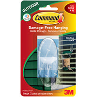 Command 17093CLR-AW Window Hook, 4 lb, 1-Hook, Plastic, Clear