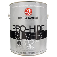 Pratt & Lambert Pro-Hide Silver 5000 Z5300 0000Z5381-16 Interior Paint, Flat, Pastel Base, 1 gal