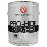 Pratt & Lambert Pro-Hide Silver 5000 Z5300 0000Z5383-16 Interior Paint, Flat, Neutral Base, 1 gal