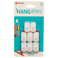 VELCRO Brand HANGables VEL-30103-USA Removable Wall Hook, 0.5 lb, 8-Hook, White