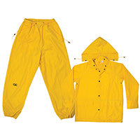 CLC R102X Rain Suit, XL, 170T Polyester, Yellow, Detachable Collar