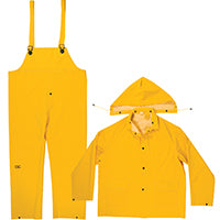 CLC R101M Rain Suit, M, PVC, Yellow, Detachable Collar