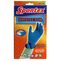 SPONTEX 11953 Heavy-Duty Protective Gloves, L, Natural Latex, Blue