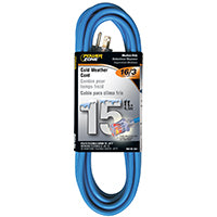 PowerZone Extension Cord, 16 AWG Cable, 5-15P Grounded Plug, 5-15R Grounded Receptacle, 15 ft L, 13 A, 125 V