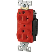 Eaton Wiring Devices AH8300RD Duplex Receptacle, 2 -Pole, 20 A, 125 V, Back, Side Wiring, NEMA: 5-20R, Red