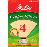 Melitta 3663648 #4 Coffee Filter, Cone, Paper, Natural Brown