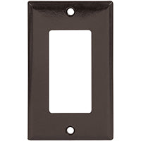 Eaton Cooper Wiring 2151 2151B-BOX Wallplate, 4-1/2 in L, 2-3/4 in W, 1 -Gang, Thermoset, Brown, High-Gloss