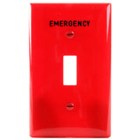 Eaton Wiring Devices PJ1EMRD Wallplate, 3.14 in L, 4.89 in W, 1 -Gang, Polycarbonate, Red, High-Gloss