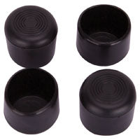 ProSource FE-50606-PS Furniture Leg Tip, Round, Plastic, Black, 1-1/4 in Dia, 1-1/8 in H