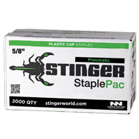 Stinger 136360 Cap Staple, 3/8 in W Crown, 5/8 in L Leg, Galvanized, 20 ga Gauge