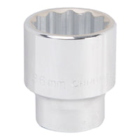 Vulcan MT-SM6036 Drive Socket, 36 mm Socket, 3/4 in Drive, 12-Point, Chrome Vanadium Steel, Chrome