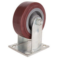 ProSource JC-P03 Rigid Caster, 5 in Dia Wheel, 2 in W Wheel, PU Wheel, Gray, 450 lb, Steel Housing Material