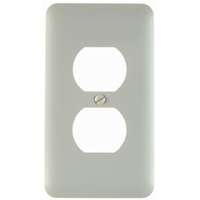 Amerelle 935DW Receptacle Wallplate, 5 in L, 2-13/16 in W, 1 -Gang, Steel, White