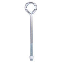 ProSource LR290 Eye Bolt, 13 mm Thread, Machine Thread, 3 in L Thread, 2-1/8 in Dia Eye, 633 lb Working Load, Steel