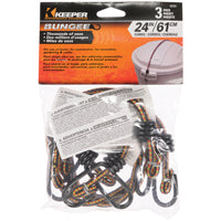 KEEPER 06303 Bungee Cord, 24 in L, Rubber, Hook End