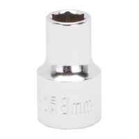 Vulcan MT6498604 Drive Socket, 8 mm Socket, 3/8 in Drive, 6-Point, Chrome Vanadium Steel, Chrome