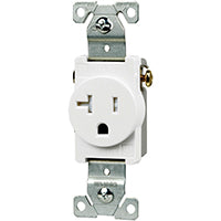 Eaton Wiring Devices TR1877W-BXSP Single Receptacle, 2 -Pole, 125 V, 20 A, Side Wiring, NEMA: NEMA 5-20R, White