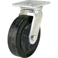 Shepherd Hardware 9493 Swivel Caster, 6 in Dia Wheel, 2 in W Wheel, Rubber Wheel, 410 lb