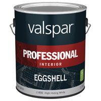 Valspar Professional 11800 Series 045.0011800.007 Interior Paint, Eggshell, Hi-Hide White, 1 gal