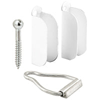 Make-2-Fit PL 8103 Top Hanger and Bottom Latch, Aluminum, Painted, White, For: 3/8 in Screen Frame