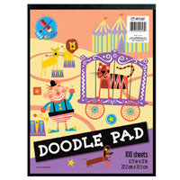 TOP FLIGHT 4650215 Doodle Pad, Newsprint Sheet, 8-3/4 in L x 12 in W Sheet, 100-Sheet, White Sheet