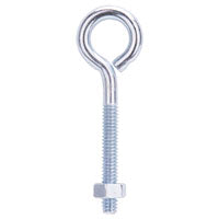 ProSource LR271 Eye Bolt, 6 mm Thread, Machine Thread, 1-5/8 in L Thread, 31/32 in Dia Eye, 125 lb Working Load, Steel