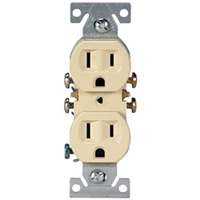 Eaton Wiring Devices 270V Duplex Receptacle, 2 -Pole, 15 A, 125 V, Push-in, Side Wiring, NEMA: 5-15R, Ivory