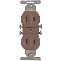 Eaton Wiring Devices 736B-BOX Duplex Receptacle, 2 -Pole, 15 A, 125 V, Side Wiring, NEMA: 1-15R, Brown