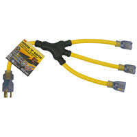 Prime GC130802 Generator W-Adapter with Indicator Light, 12/3 AWG Cable, 2 ft L, Yellow